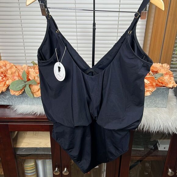 Gottex Women's Standard V-Neck Blouson Swimsuit NWT Size 16 - Picture 5 of 6